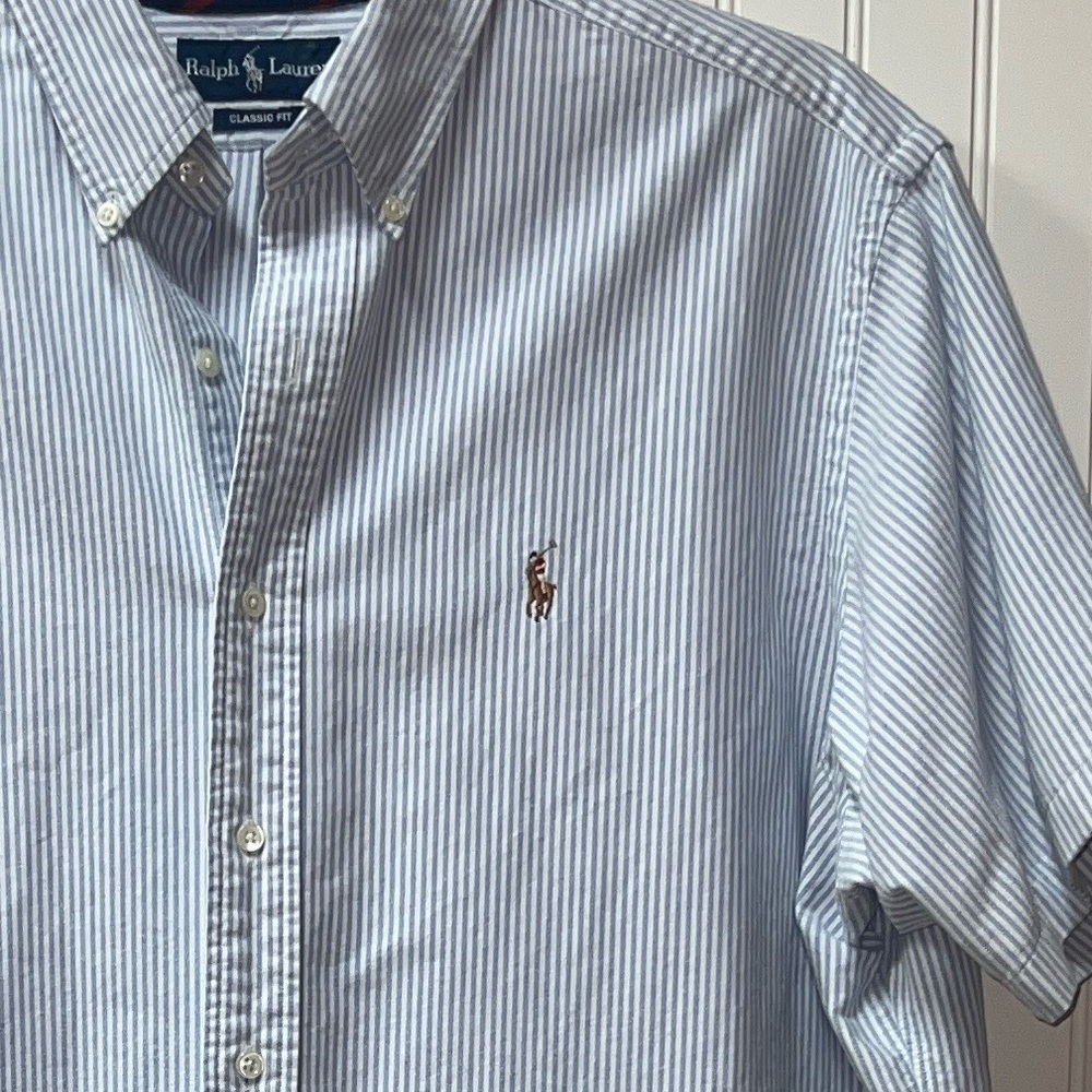 Polo Ralph Lauren Pinstripe Oxford Shirt XXL Heavyweight SS